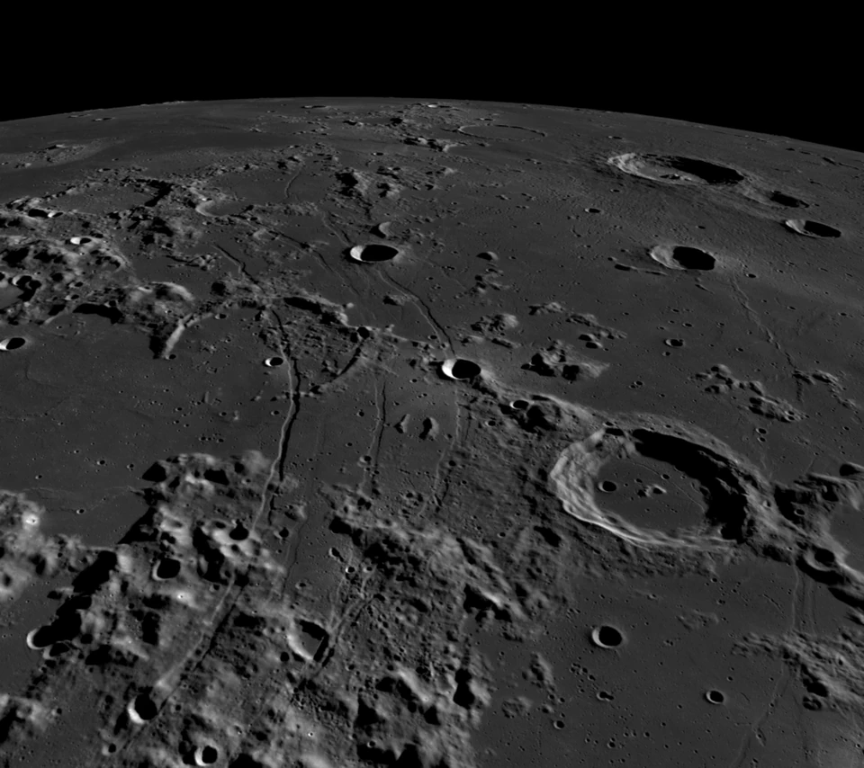LROC oblique lunar surface view