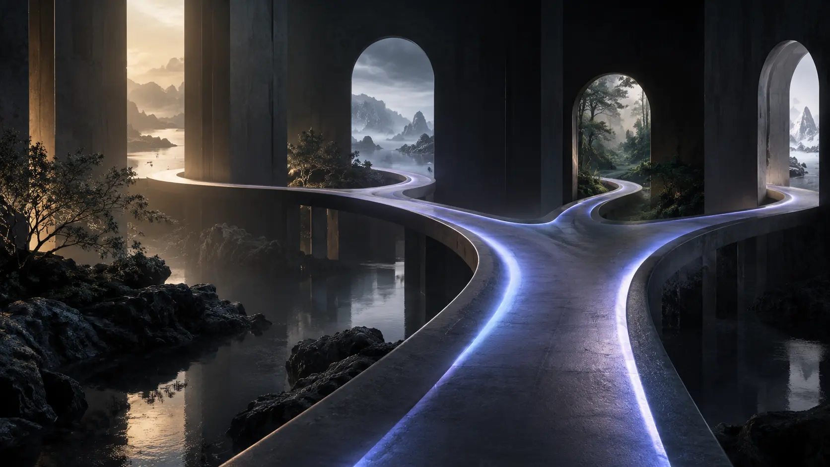 A branching path representing directions for applied research